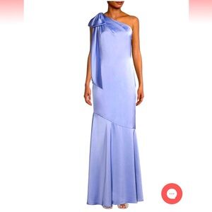 AIDAN MATTOX FORMAL DRESS blue silk bow shoulder worn once size 0
